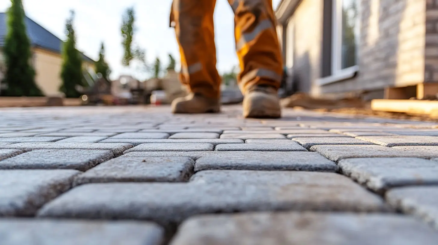 Detailed paver installation work